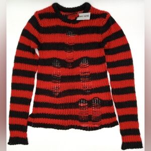 Tripp Nyc Red Black Stripe Top Sweater Hot Topic Size S